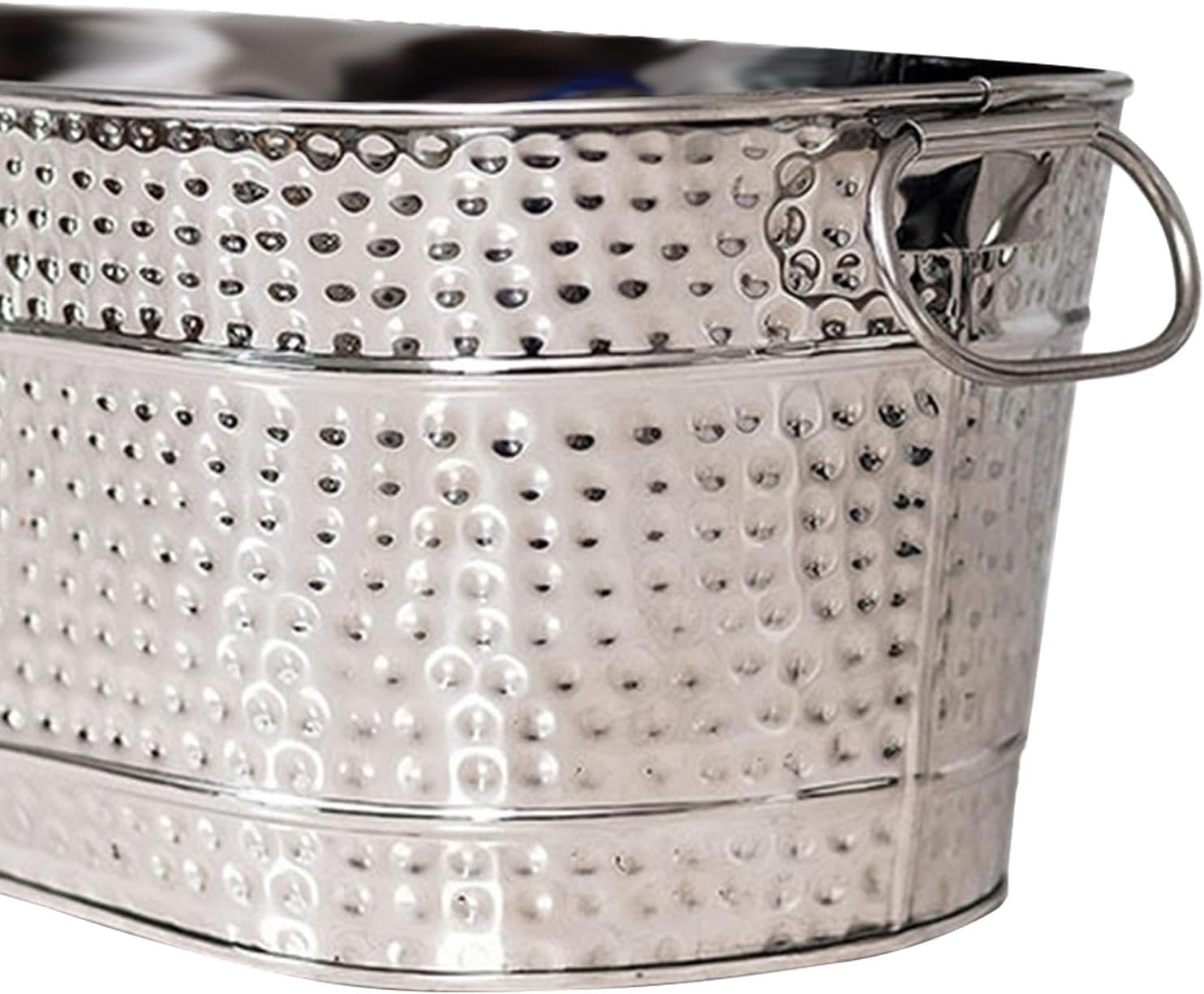 Square & Oval Galvanized Steel Ice Bucket Set of 2 | Heavy-Duty Metal Beer & Wine Coolers with Carry Handles for Outdoor Wedding, Party, Bar
