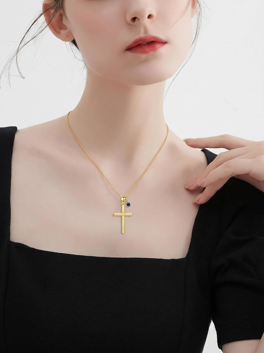 18K Gold Cross Pendant for Women Gold Cross Necklace 18K Gold Jewelry Religious Gift