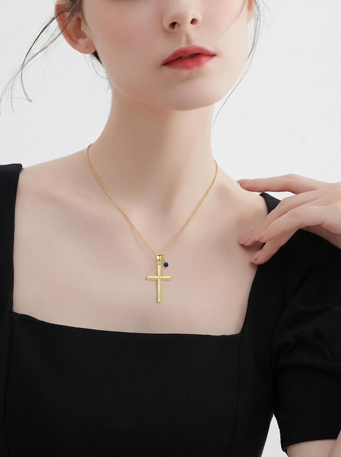 18K Gold Cross Pendant for Women Gold Cross Necklace 18K Gold Jewelry Religious Gift