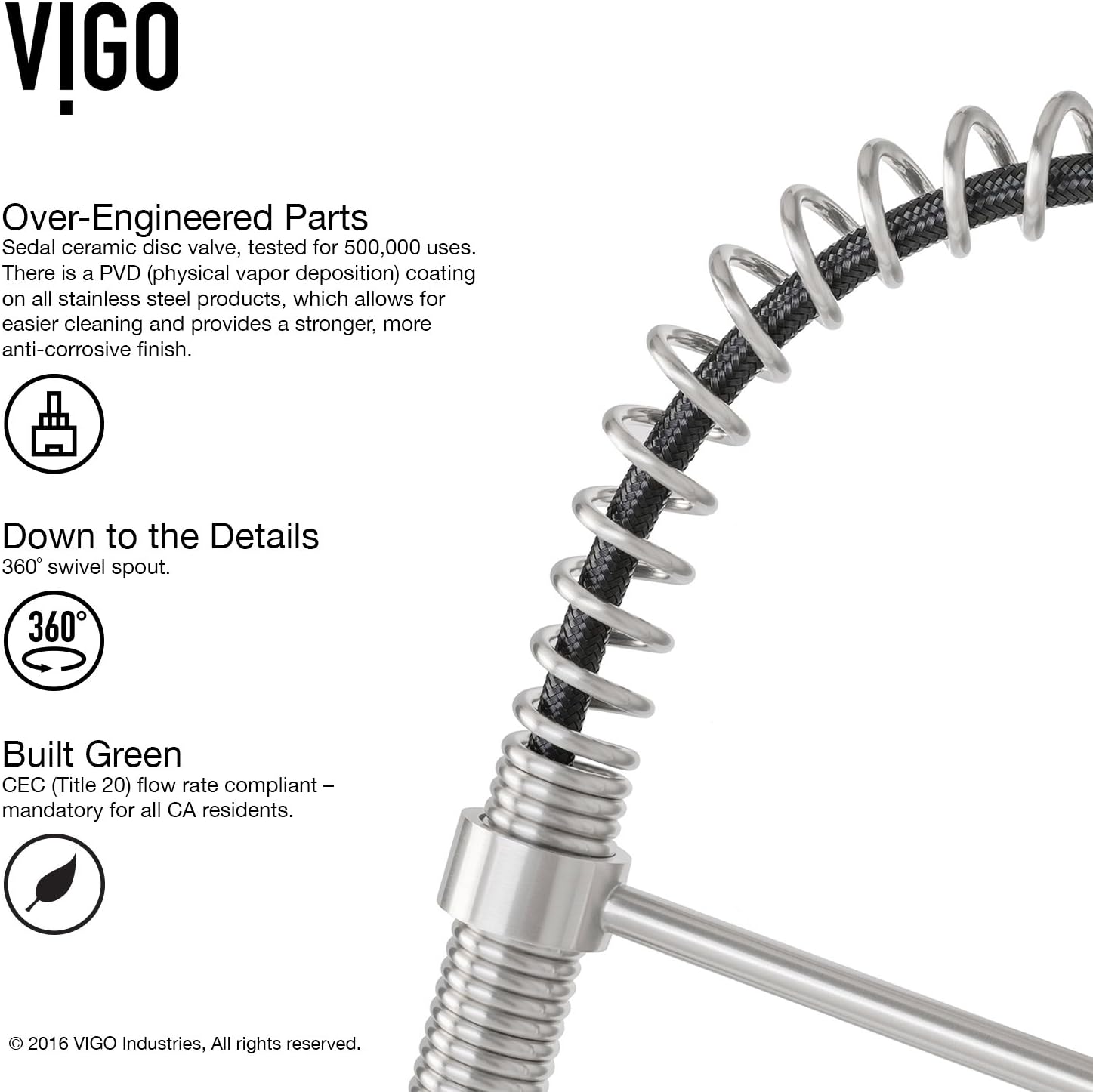 VIGO Brant 19'' H Single Handle Pull-Down Sprayer Kitchen Faucet Set with Soap Dispenser in Stainless Steel-VG02003STK2