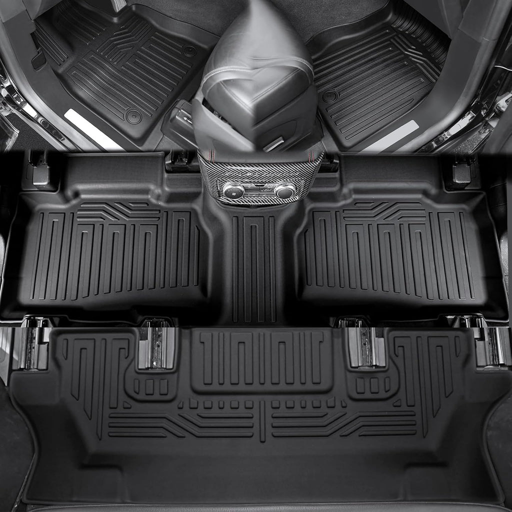 Floor Mats for Ford Explorer 2020-2026, All Weather Floor Mats Trunk Cargo Liner with Backrest Protectors Accessories, Full Coverage Set (Fit 6 Seats)