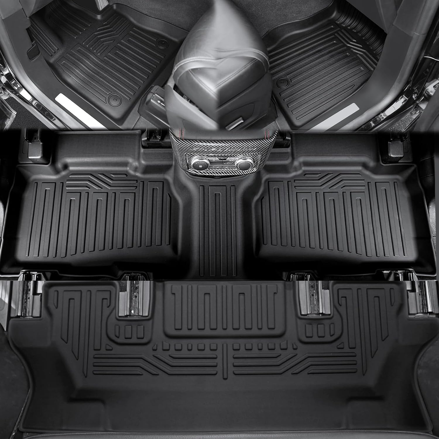 Floor Mats for Ford Explorer 2020-2026, All Weather Floor Mats Trunk Cargo Liner with Backrest Protectors Accessories, Full Coverage Set (Fit 6 Seats)