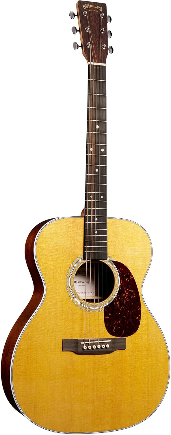 Martin 000-13E Retro Walnut Road Series Acoustic-Electric Guitar – Spruce Top & Walnut | Gloss Finish | E1 Electronics with Built-In Tuner | Softshell Case Included (Right)