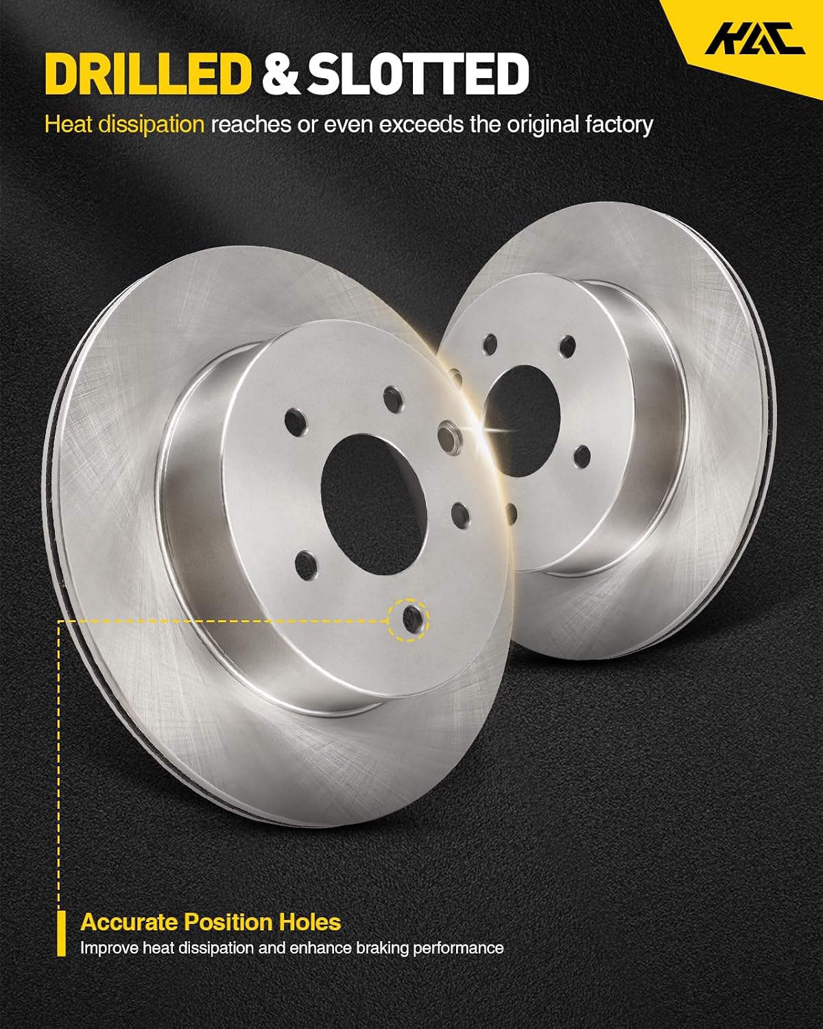 KAC 13.45 inch(341.8mm) Rear Brake Rotors for Ford 2003-2006 Expedition, Lincoln 2003-2006 Navigator Automotive Replacement Brake Rotors,54100