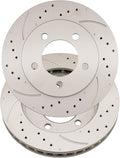 Drilled and Slotted Front Brake Disc Rotors Fit for Expedition Ford 1997-2002 5.4L, Navigator Lincoln 1998-2002 5.4L, Expedition Ford 1997-2002 4.6L, (12.11', 307.8mm), 54080