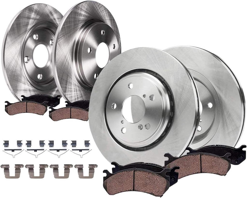 Detroit Axle - 3.5L Brake Kit for Acura 2017-2020 MDX [Base, SH-AWD], 12.60' inch Front 12.99' inch Rear Disc Brake Rotors Ceramic Brakes Pads with Hardware 2018 2019 Replacement - 8pc Set