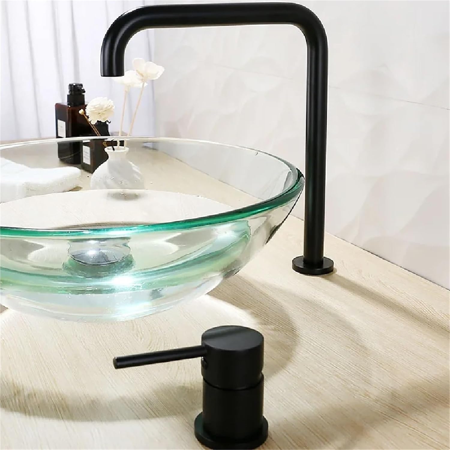 Widespread Kitchen Faucet 7 Pipe Long Water Tap Deck Mounted Kitchen Sink 360 Rotation Cold Hot Mixer(Rose Gold)