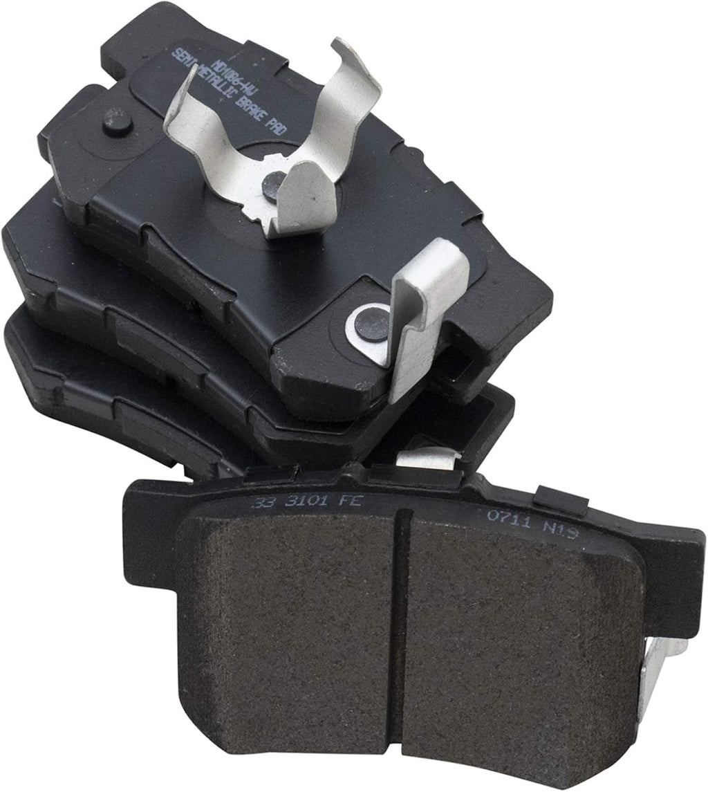 TRQ Performance Rear Brake Pad and Rotor Set Semi Metallic Coated Rotors Calipers Compatible with 2007-2011 Honda CR-V