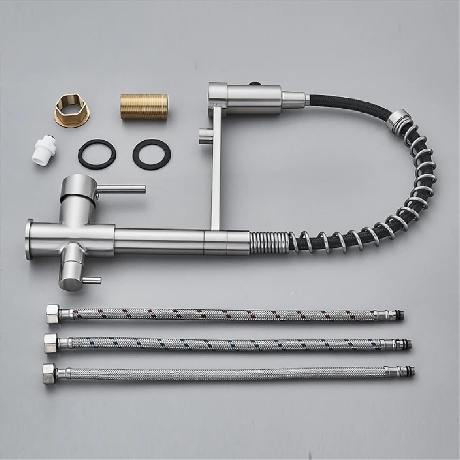 Filtered Kitchen Faucet Pure Drinking Water Brass Kitchen Tap Daul Spout Water Purifier Faucet(Brushed Nickel)