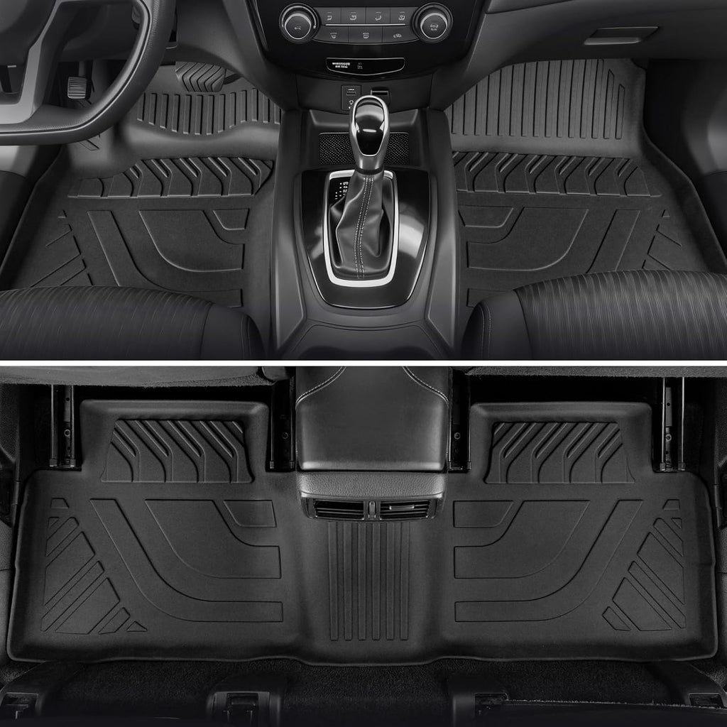 Floor Mats for Nissan Rogue 2014-2020, All Weather Floor Mats Trunk Cargo Liner and Door Sill Guards Accessories, Full Coverage Set (Not for Sport)