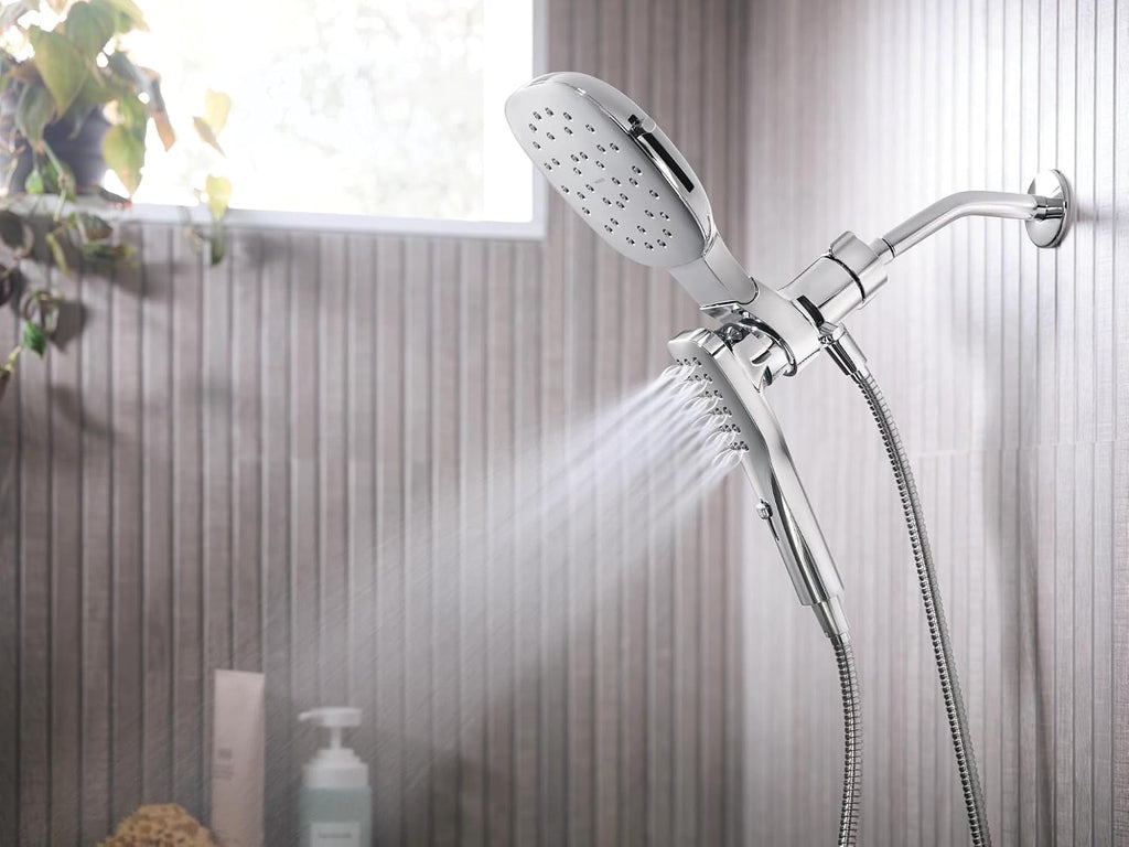 Moen Verso Infiniti Dial Square Rain Shower Head with Detachable Hand Shower Combo, 7-Inch Spray Head, Chrome, 220C5
