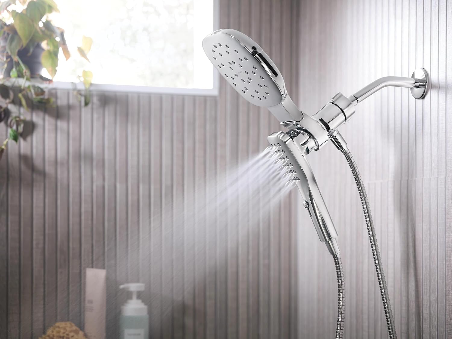 Moen Verso Infiniti Dial Square Rain Shower Head with Detachable Hand Shower Combo, 7-Inch Spray Head, Chrome, 220C5