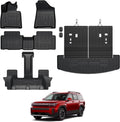 Floor Mats for Hyundai Santa Fe 2024-2026, All Weather Floor Mats Trunk Cargo Liner with Backrest Protectors Accessories, Full Coverage Set (Fit 6/7 Seats)