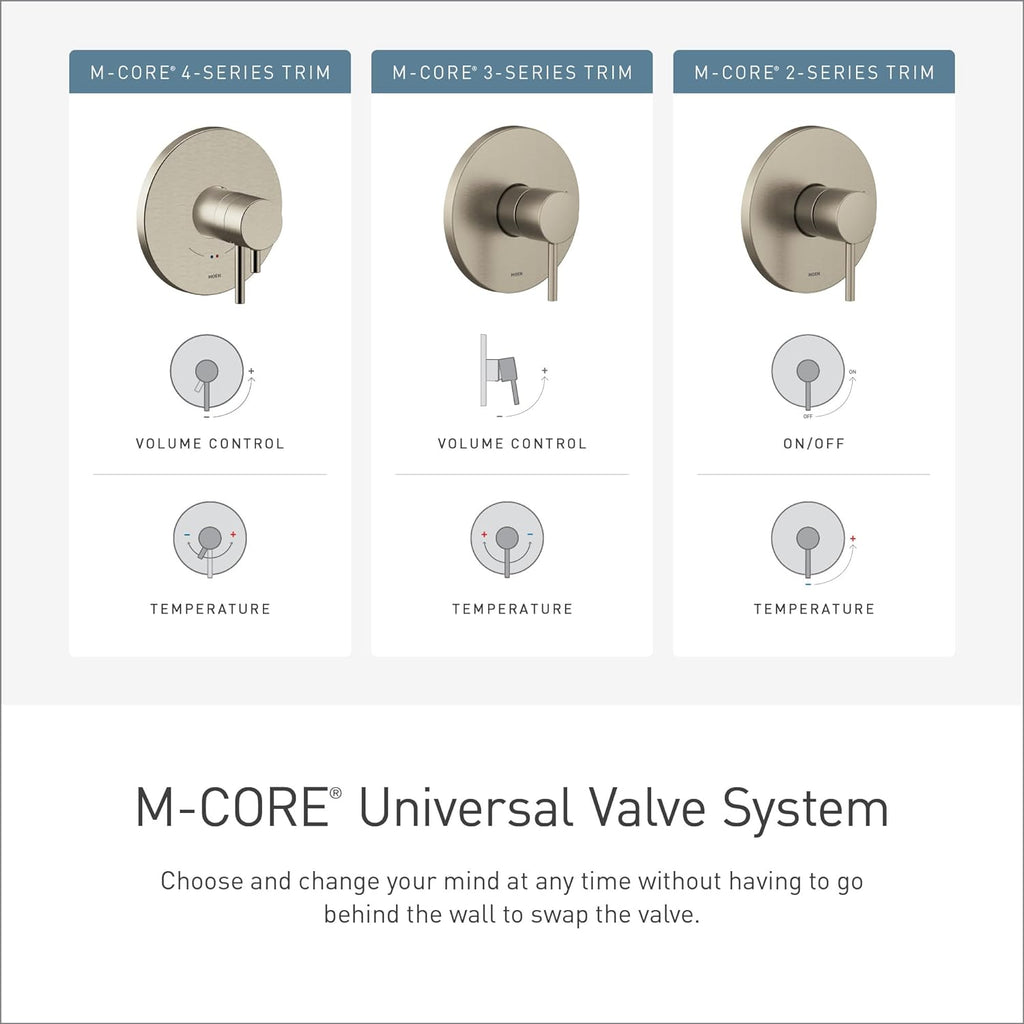 Moen Cia Brushed Gold M-CORE 4-Series Thermostatic Valve Trim, Valve Required, UT4361BG