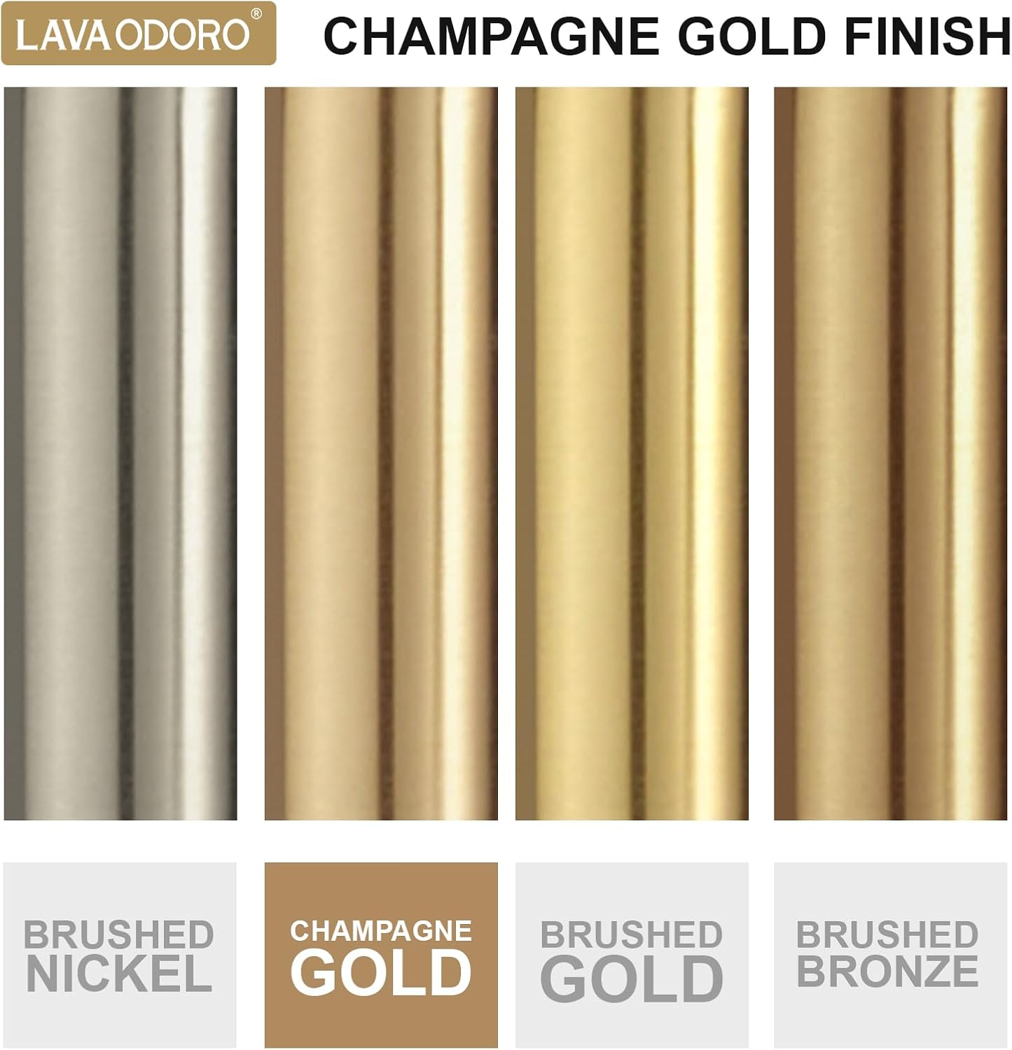 Lava Odoro Champagne Gold Kitchen Faucet with Pull Down Sprayer, Kitchen Sink Faucets, Single Hole Sink Faucet with 3-Function Magnetic Sprayer Deck Plate, Champagne Gold, KF321-CB