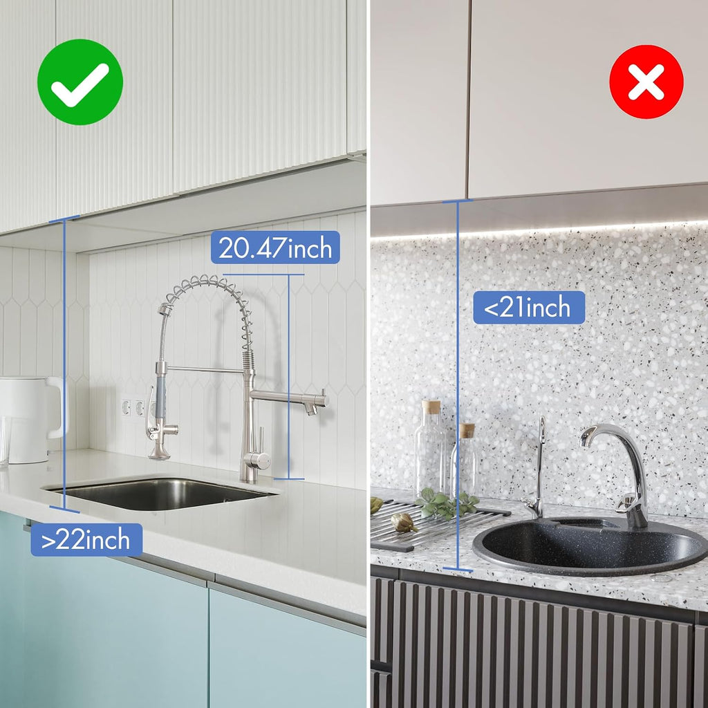 Kitchen Faucet with Pull Down Sprayer,AIMADI Commercial Stainless Steel Kitchen Sink Faucets with Sprayer,Brushed Nickel