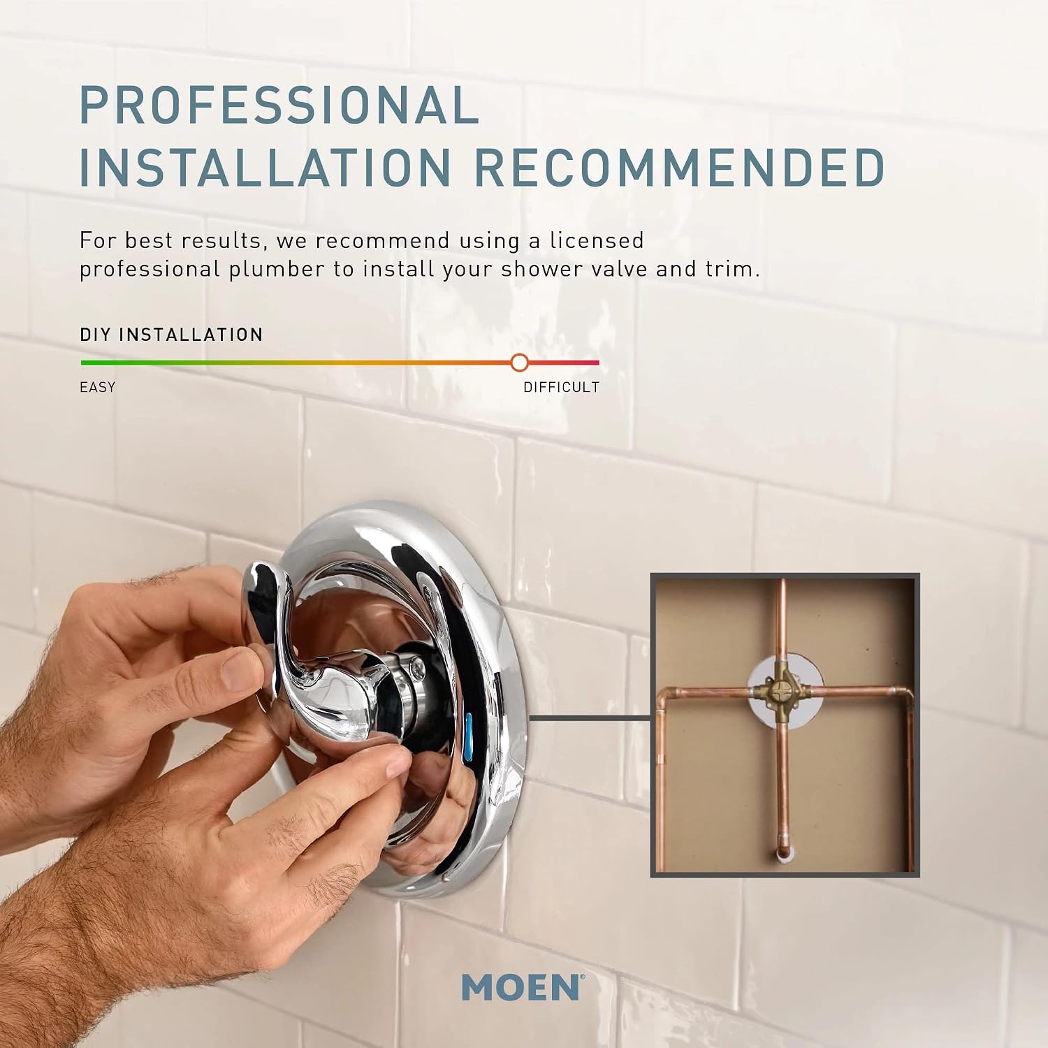 Moen Ronan Bronzed Gold Single-Handle Modern Shower Faucet with Square Handheld Rain Shower Spray Head Featuring Magnetix, Valve Included, 82023BZG