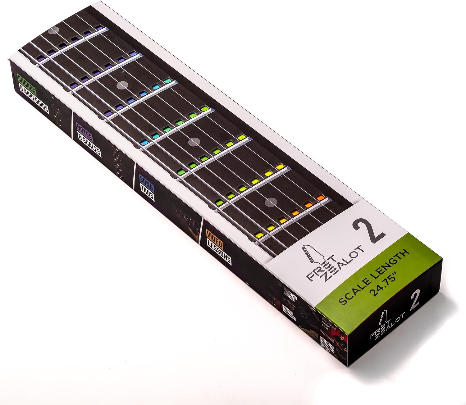 Fret Zealot 2 | LED Fretboard System for Learning Guitar | Songs, Courses, Chords, Scales | Android, iOS, Web (24.75' Scale Length)