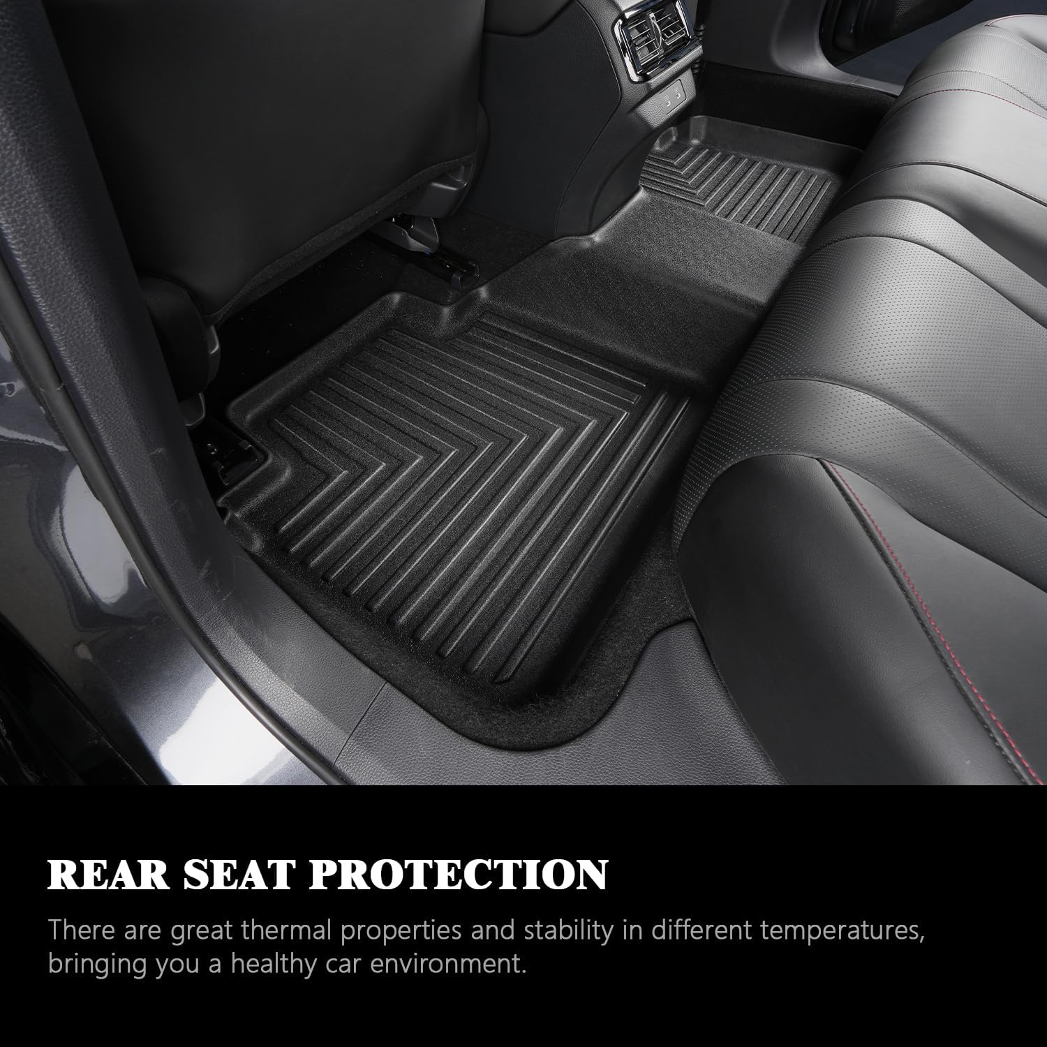 Floor Mats & Cargo Liner for 2026 Cadillac Vistiq 6 Seats Bucket Seats,TPE All Weather Protection Slush Floor Liner for Vistiq Accessories(Trunk Mat+Backrest Mat+Floor Mat)