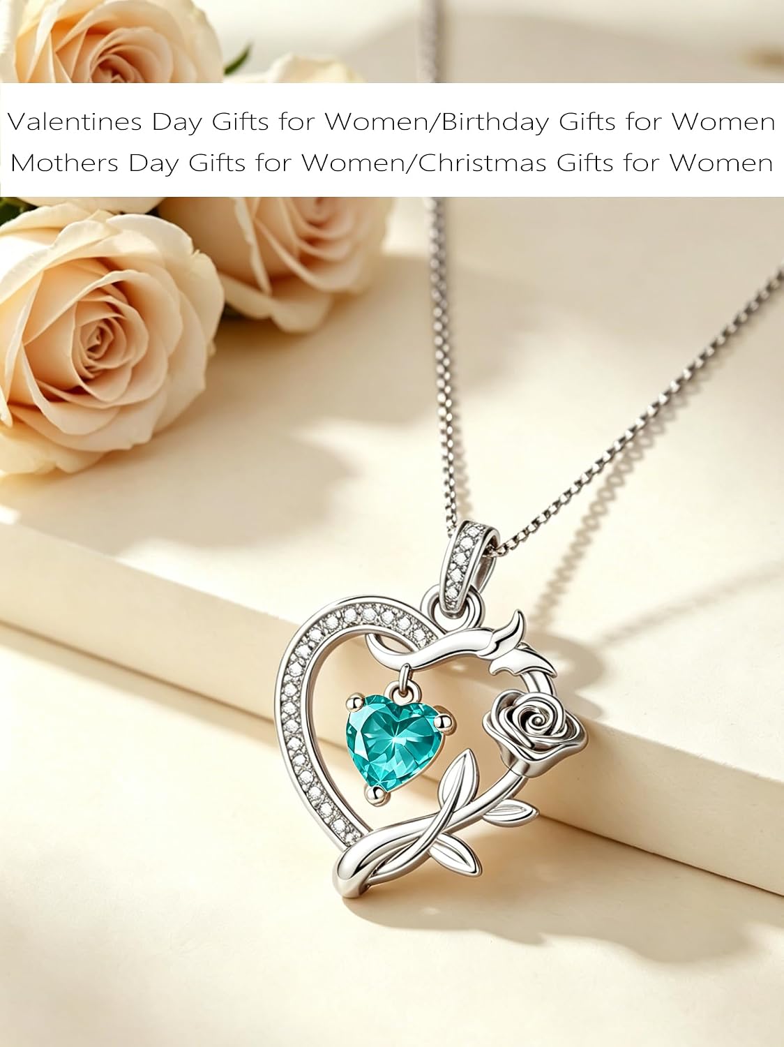 HeartMelody Heart Necklaces for Women Gold,14k 18K White Gold Plated Dainty Rose Butterfly Necklace with Garnet Birthstone Pendant Necklace Everyday Jewelry Birthday Christmas Gifts for Women Mom Her