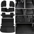 Floor Mats & Large Trunk Mat for 2015-2017 2018 2019 Ford Explorer TPE All Weather Protection Car Floor Liners with Foldable Big Cargo Liners（Foldable） Accessories