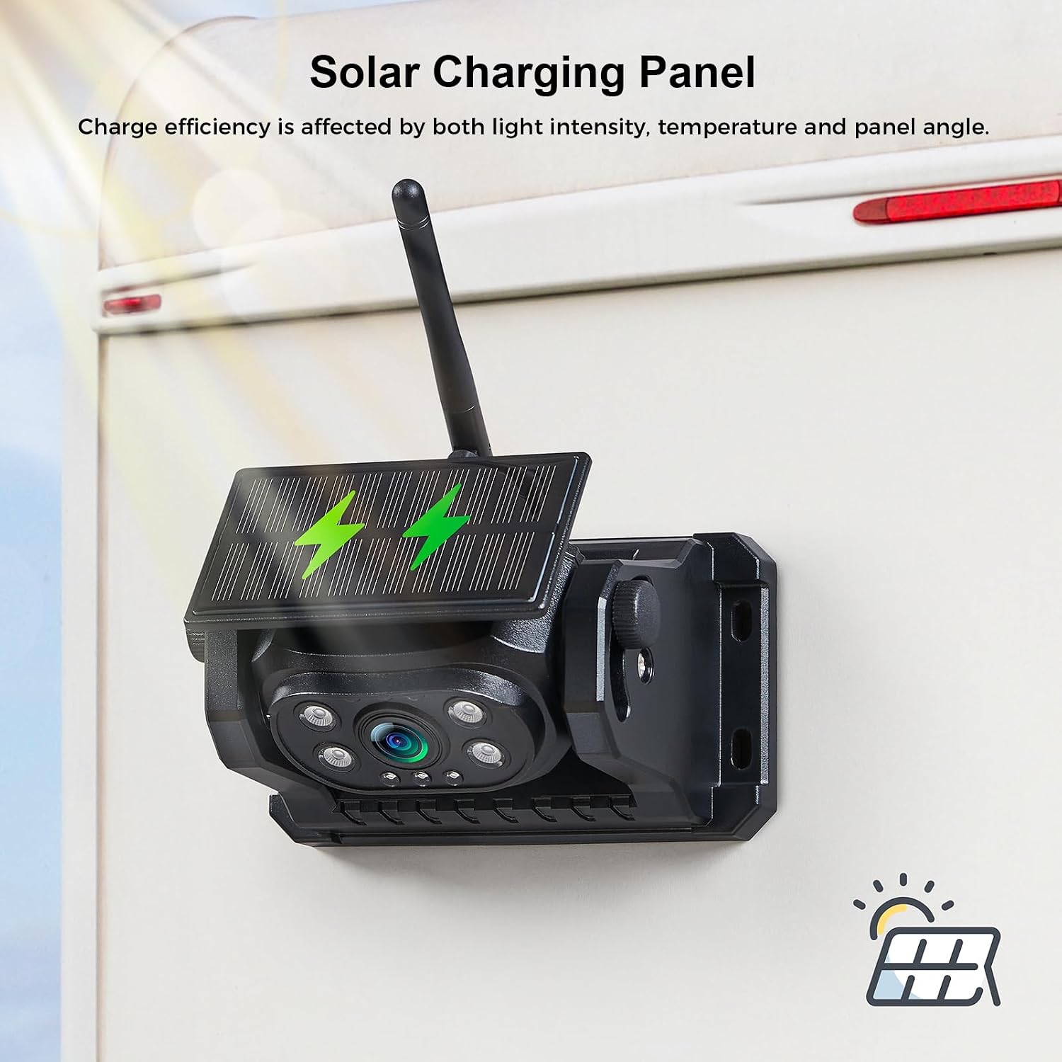 Wireless Magnetic Backup Camera, 15000mAh Battery Powered Rechargeable Waterproof HD Solar Back Up Rear View Bluetooth Hitch Camera with 7 Inch 1080P Monitor System for Car Truck Trailer RV VN003