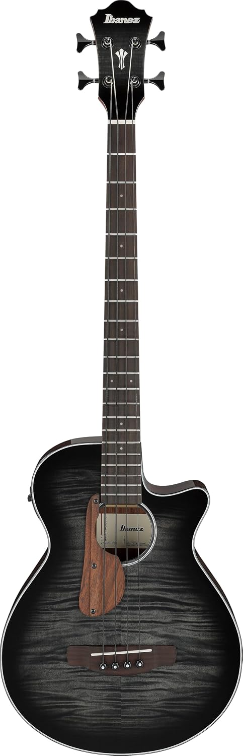Ibanez AEGB25E Acoustic-electric Bass Guitar - Transparent Black Burst High Gloss