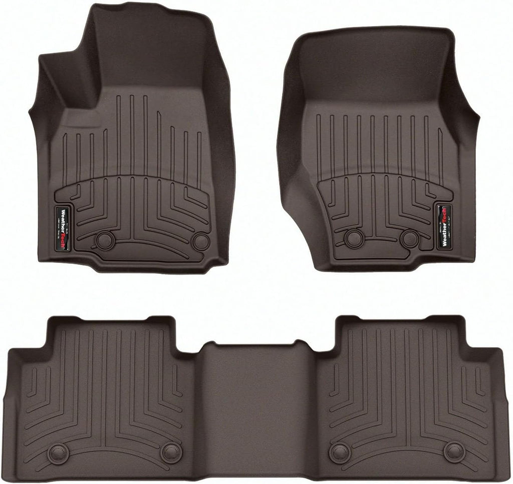 WeatherTech Custom Fit FloorLiners for Jeep Grand Cherokee, Grand Cherokee, 1st & 2nd Row (4717821-4716965), Cocoa