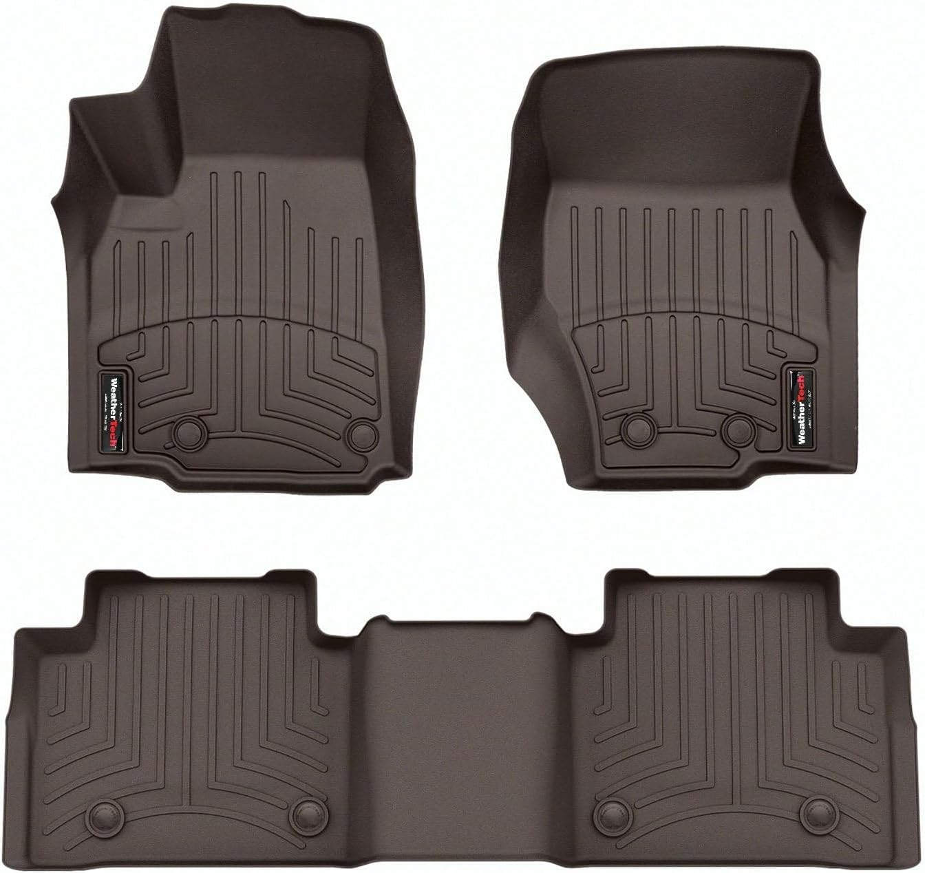 WeatherTech Custom Fit FloorLiners for Jeep Grand Cherokee, Grand Cherokee, 1st & 2nd Row (4717821-4716965), Cocoa