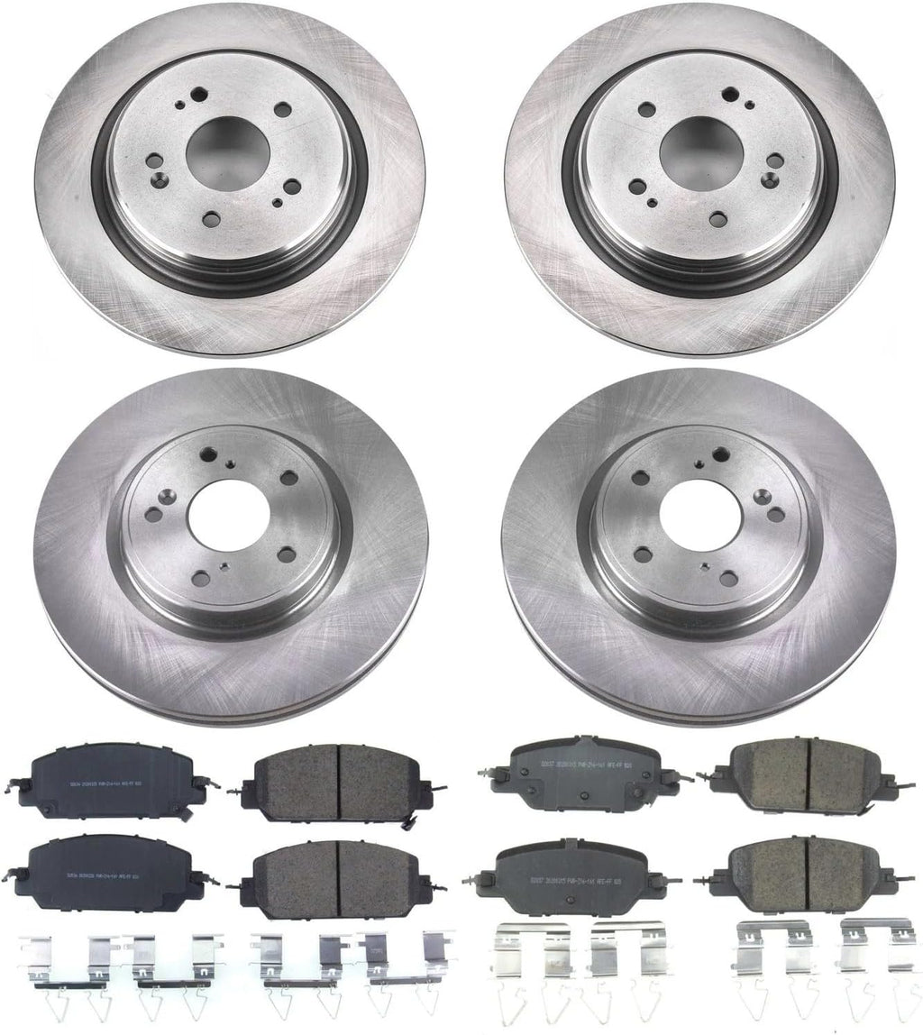 PowerStop Front and Rear Brake Kit for Honda CR-V 2017-25 - Z17 Ceramic Brake Pads & Disc Rotors Replacement, KOE7873