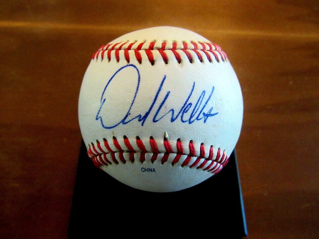 David Wells Ny Yankees Signed Auto Vintage Minor League Game Used Baseball Jsa - MLB Autographed Game Used Baseballs
