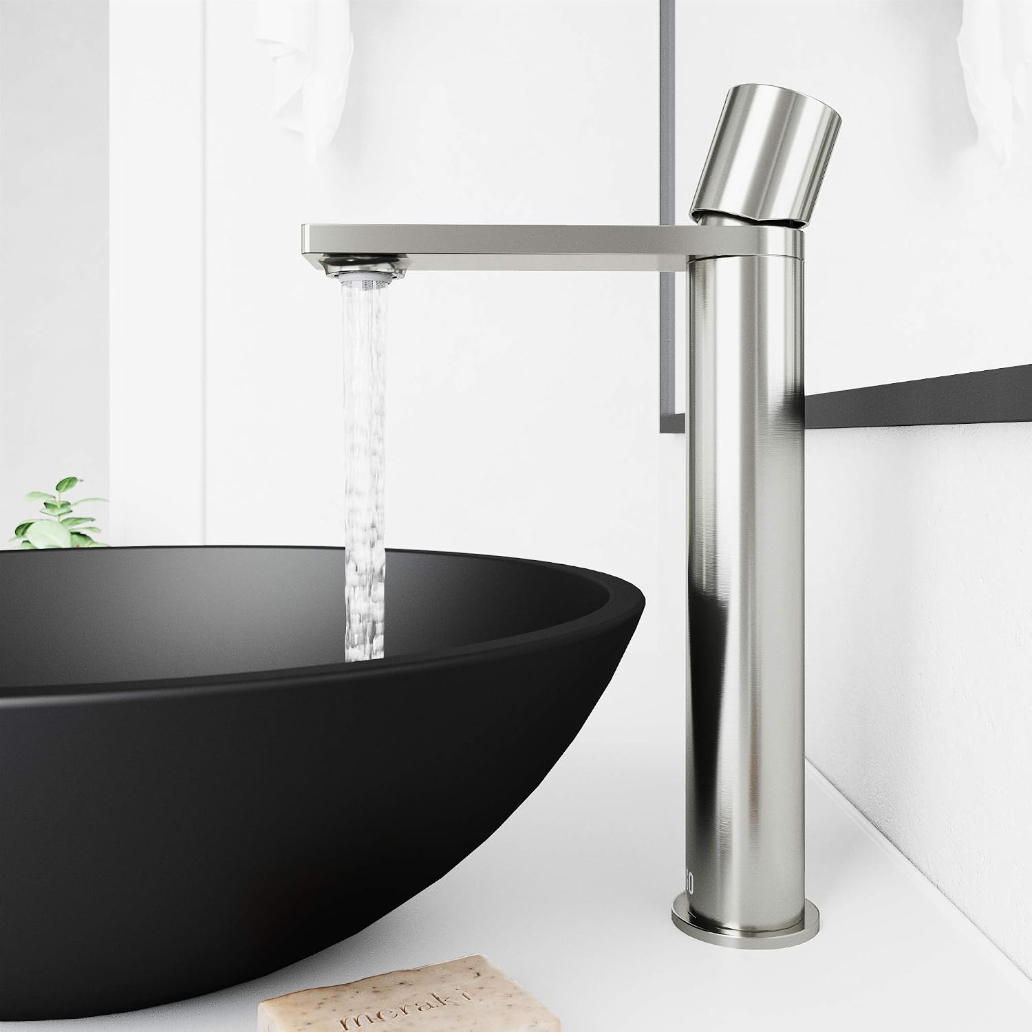 VIGO Gotham Single-Handle Single-Hole Mount Vessel Bathroom Sink Faucet, 12-Inch, Brushed Nickel, Modern Design, Solid Brass, 1.2 GPM WaterSense & Ceramic Disc Valve, Corrosion-Resistant