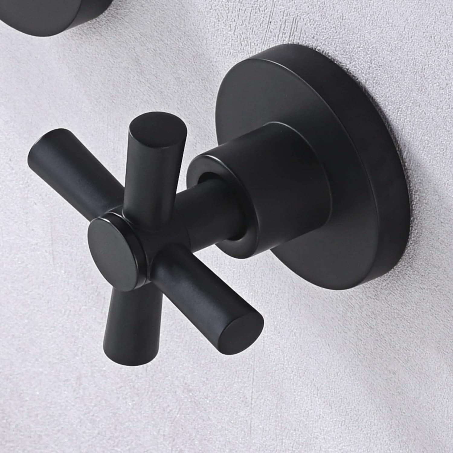 SUMERAIN Wall Mount Tub Filler Matte Black Bathtub Faucet High Flow Two Cross Handles with Rough in Valve, Extra Long Spout