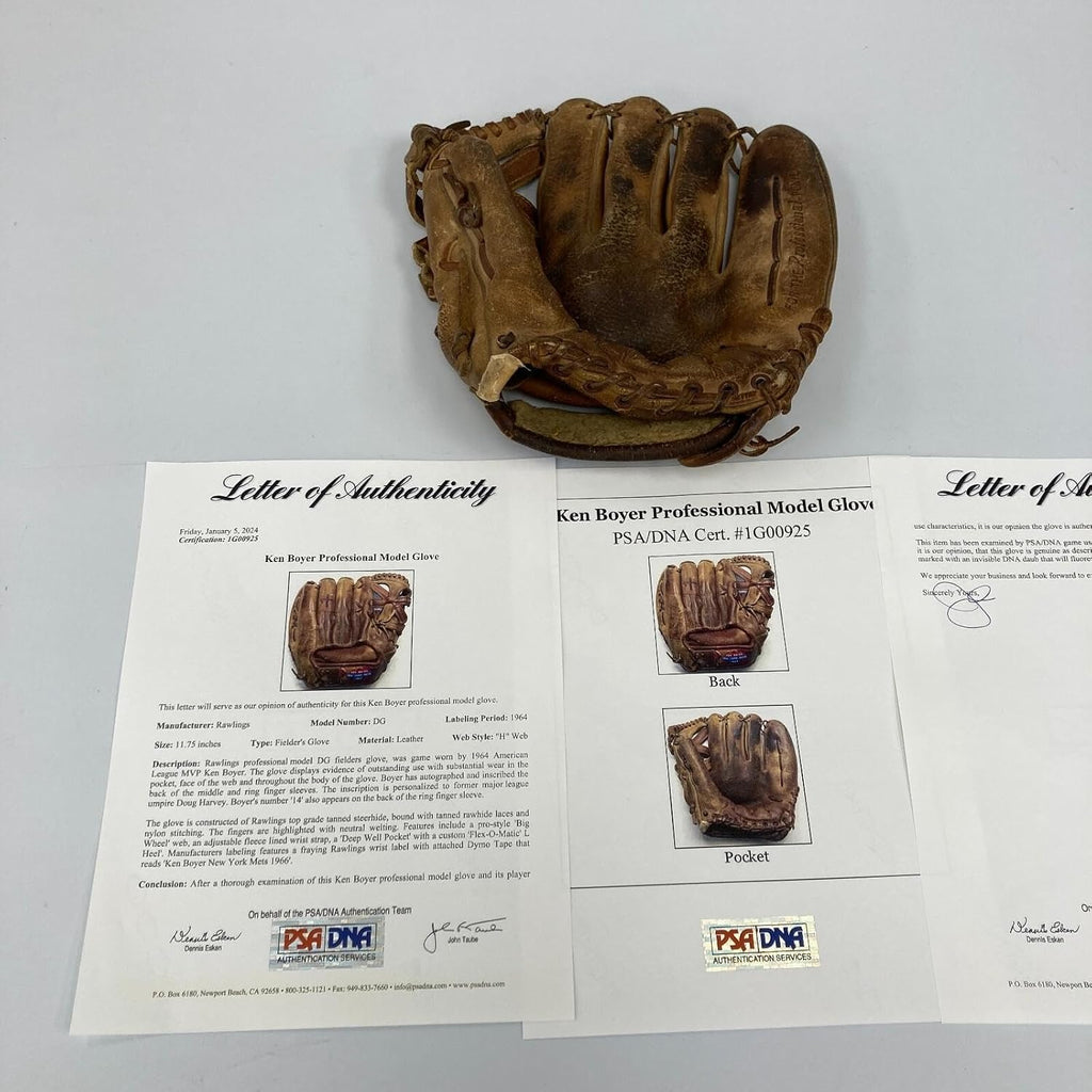 Ken Boyer 1964 MVP Season Signed Game Used Baseball Glove Cardinals PSA DNA COA - Autographed MLB Gloves