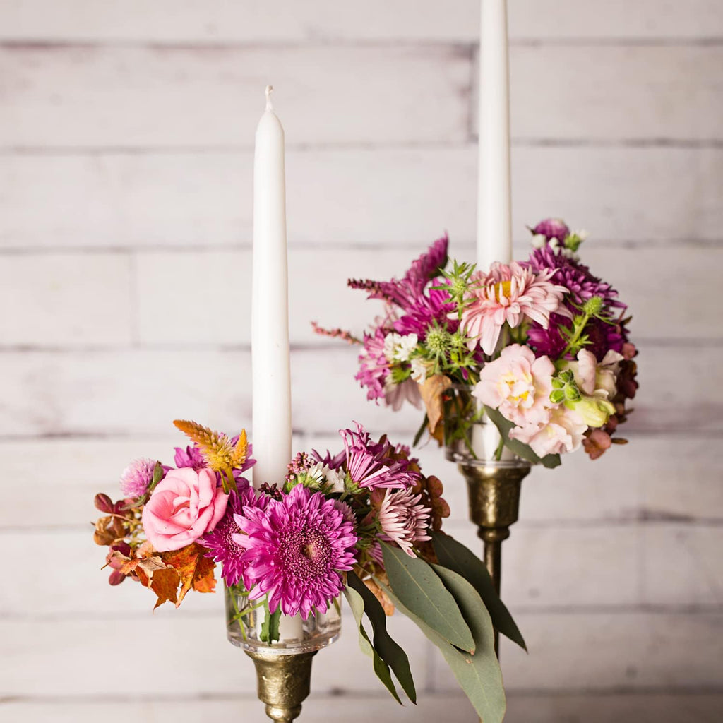 Floral Genius Case of 72 Candle Ring Vases 2-5/8' Diameter for Fresh and Artificial Flowers | Easy to Use | Water-Tight, Dishwasher Safe, Resuable Taper Candle Flower Frog Arrangement | USA Made