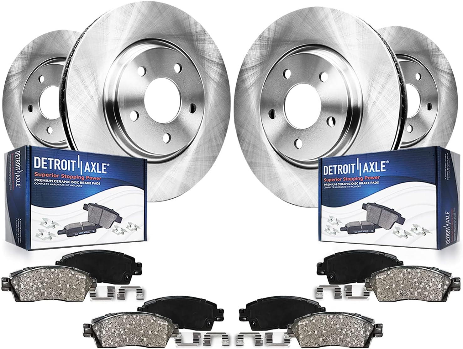 Detroit Axle - 8pc Brake Kit for 2016 2017 INFINITI QX50 2023 2024 Nissan Z, Disc Brakes Rotors Ceramic Brake Pads Replacement : 12.60' inch Front and 12.13' inch Rear Rotors
