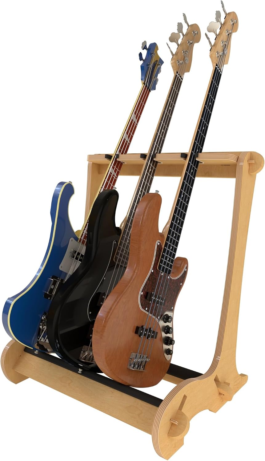 A&S Crafted Products Guitar Stand for 3 Acoustics or Electrics | The VersaRack | Solid Wood Rack | Made in U.S.A.