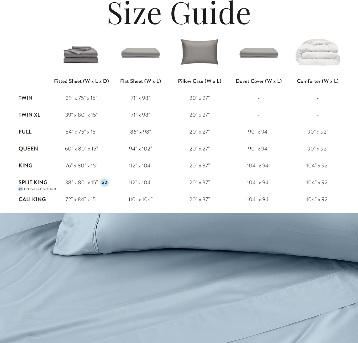 Miracle Made Extra Luxe Soft, Cool-to-the-Touch Cotton Bed Sheet Set, 4-Piece – Silver-Treated, Breathable, Lightweight Bedding – King Size, Sky Blue