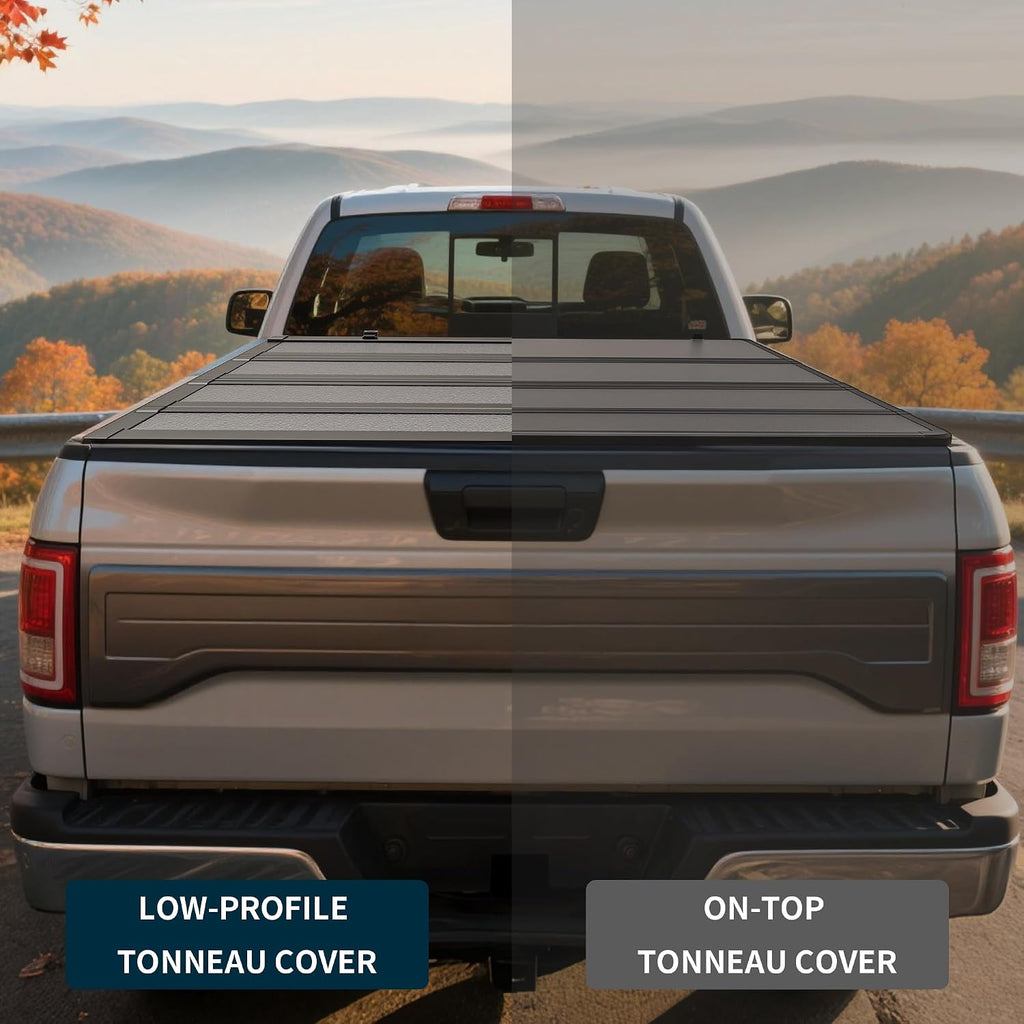 OEDRO Low-Profile Hard Quad-Fold Tonneau Cover Compatible with Chevy Silverado/GMC Sierra 2500HD 3500HD 2020-2026 6.9ft Bed w/o Multi-Flex Tailgate, One-Handed Quick Release, Drainage Design
