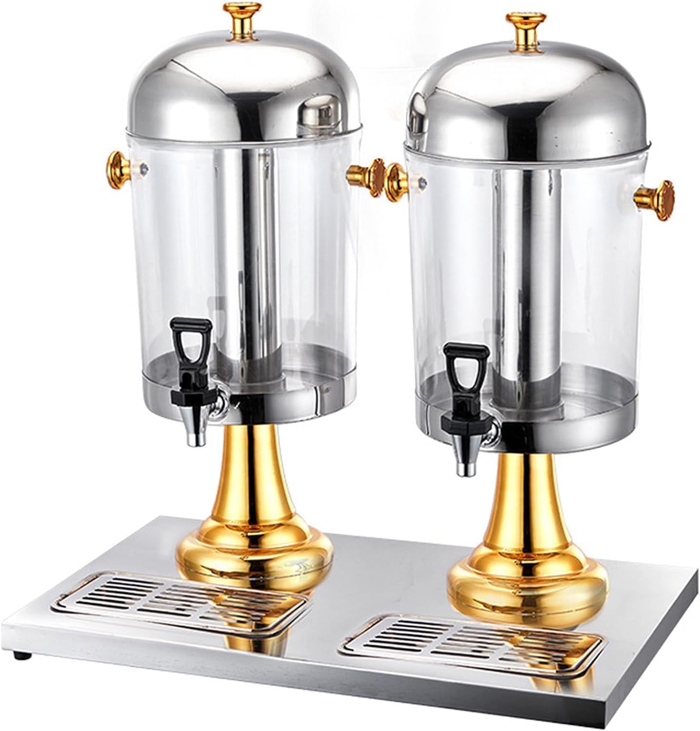Drink dispensers for Parties, Beverage Machine, Buffet Stainless Steel Juice Bucket, Hot and Cold Drink Machine with Faucet, for Restaurant Hotel Bar (Color : Gold, Size : 16L)