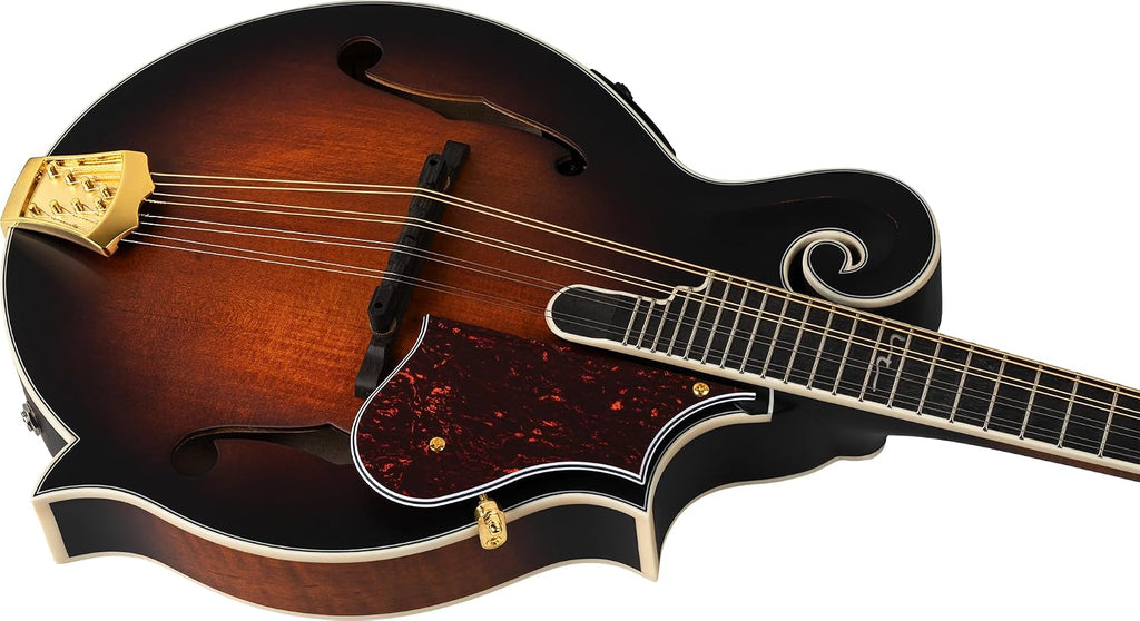 Ortega All Solid F-Style Acoustic-Electric Mandolin w/Pro gig bag, Antique Violin Oil (RMFE100AVO)