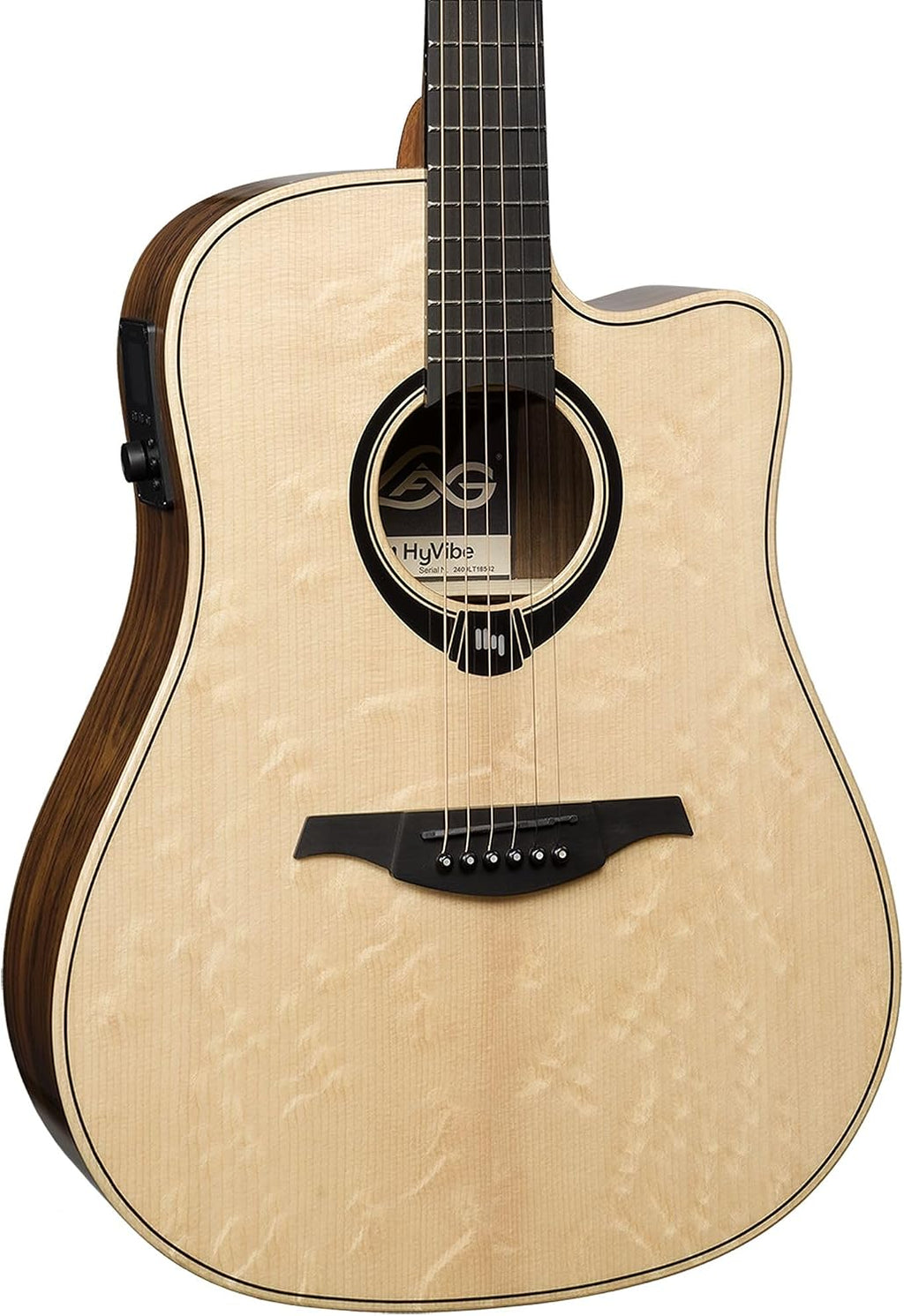 LAG Guitars HyVibe 30 Dreadnought Cutaway Gloss HV30DCE