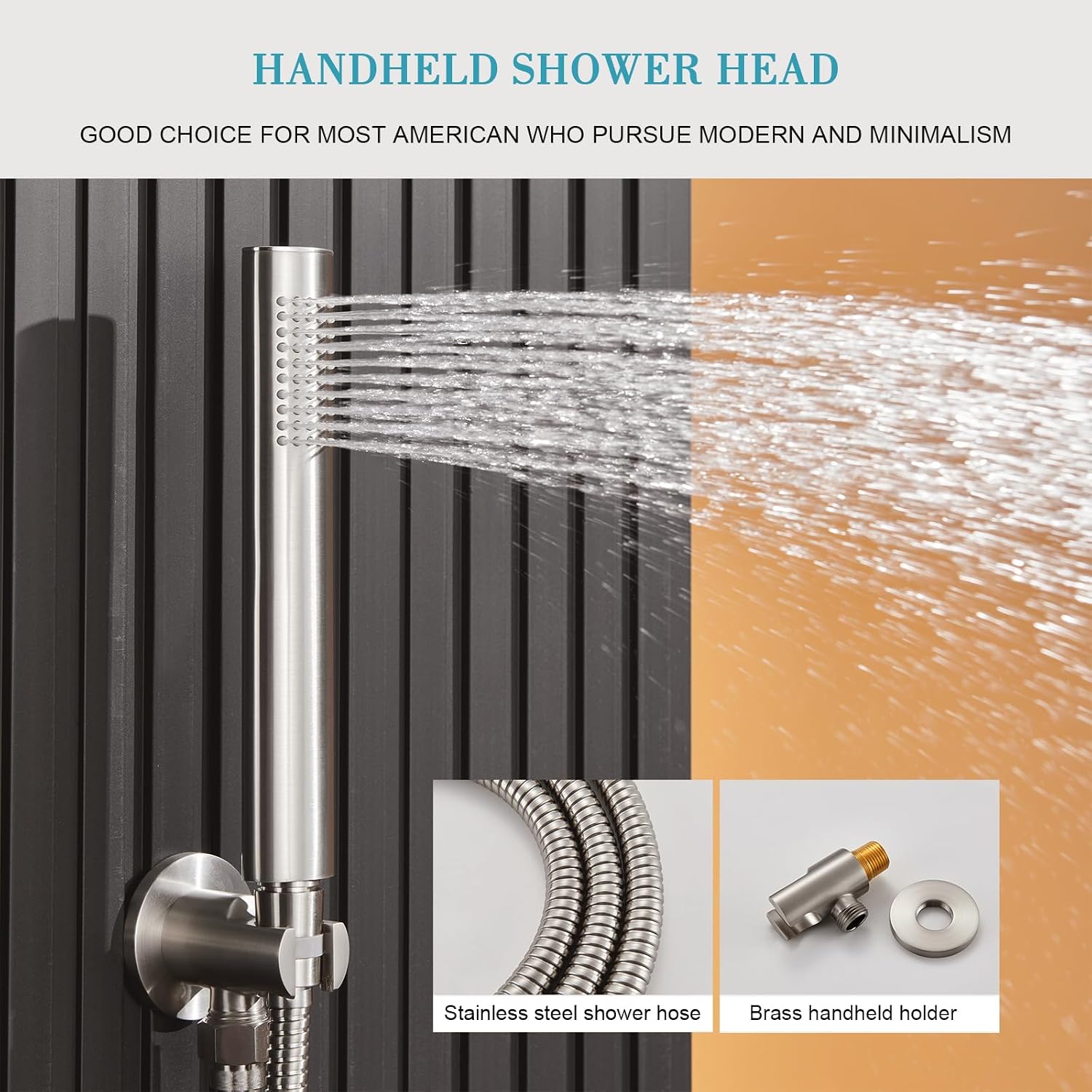 Shower System with Rain Shower and Handheld-10 Inch Rain Shower Head with Handheld Spray- Shower Faucet with Brass Valve for Bathroom (Brushed Nickel)