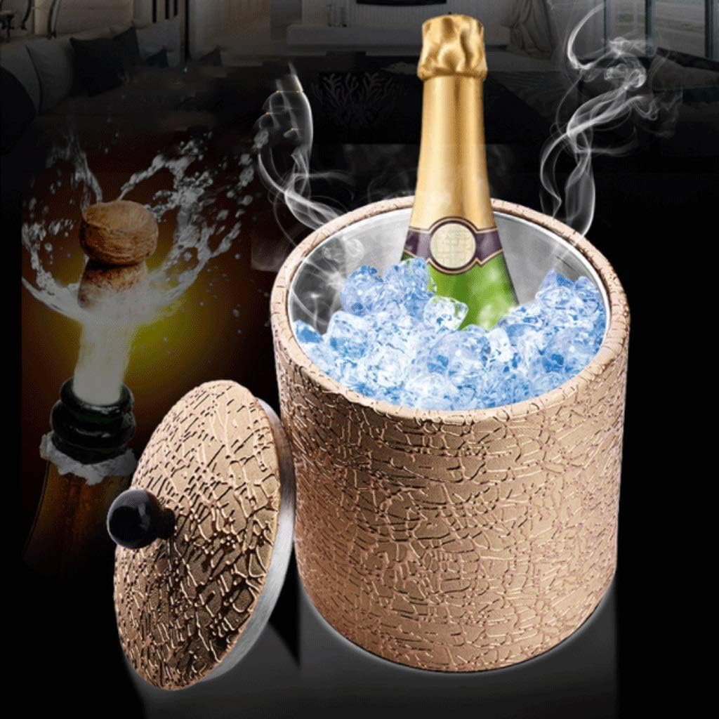 Metal Walled Ice Bucket Set/Home with Lid ce with - Keeps for up to Great for Wet Bar, Boat, Kitchen