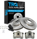TRQ Front Brake Pad and Rotor Set Semi Metallic Vented Rotors Calipers Compatible with 2007-2012 Dodge Caliber