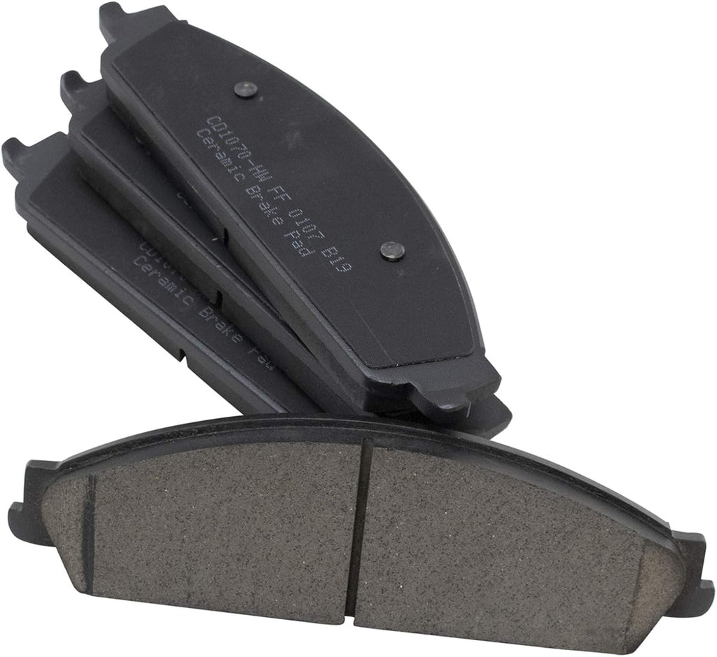 TRQ Performance Front Brake Pad and Rotor Set Ceramic Coated Drilled Slotted Rotors Compatible with 05-07 Ford Five Hundred Freestyle 08-09 Taurus Taurus X 05-07 Mercury Montego 08-09 Sable