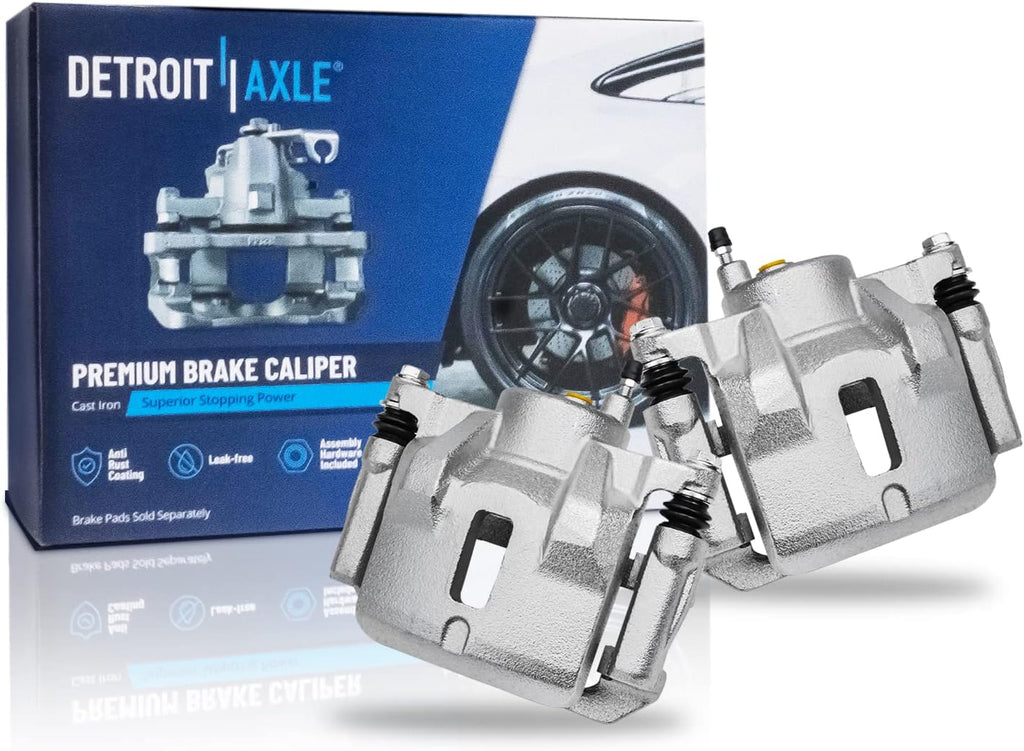 Detroit Axle - Front Brake Kit for 03-08 Pontiac Vibe Toyota Corolla Matrix, Disc Brake Calipers Ceramic Brake Pads 2003 2004 2005 2006 2007 2008 Replacement