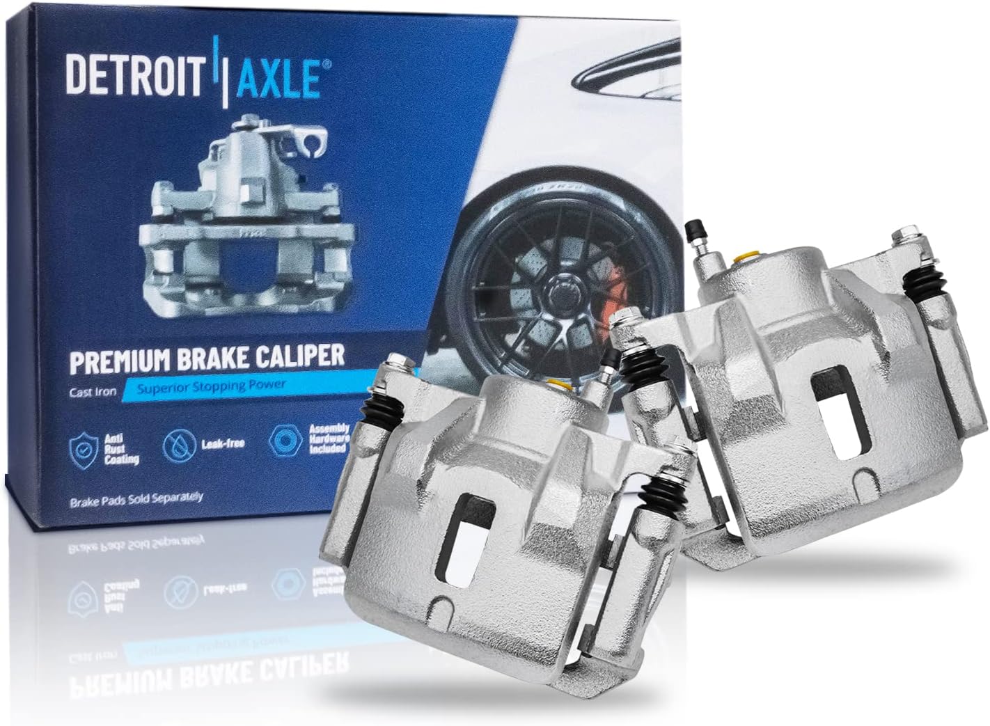 Detroit Axle - Front Brake Kit for 03-08 Pontiac Vibe Toyota Corolla Matrix, Disc Brake Calipers Ceramic Brake Pads 2003 2004 2005 2006 2007 2008 Replacement