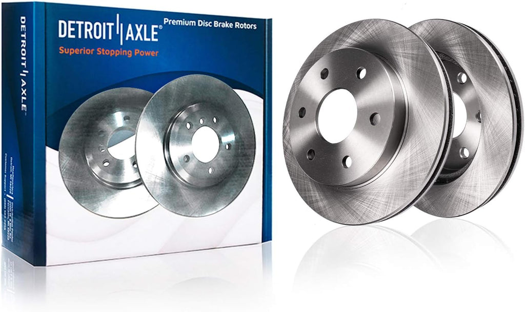 Detroit Axle - Front Brake Kit for Chevrolet Trailblazer EXT GMC Envoy XL XUV Buick Rainier Isuzu Ascender Saab 9-7x, Disc Brake Rotors Ceramic Brakes Pads Replacement : 12.80' inch Rotor