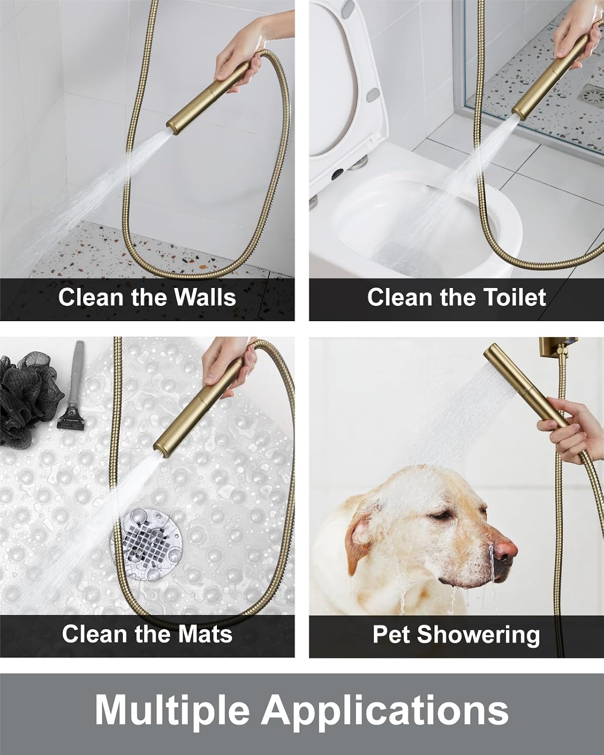 Aolemi Ceiling Mount Shower Faucet Set,Shower System Rain Showerhead and Handheld Spray Combo High-Pressure Showerheads Set with Valve and Trim Kit Rough-in Valve,12 Inch Brushed Gold